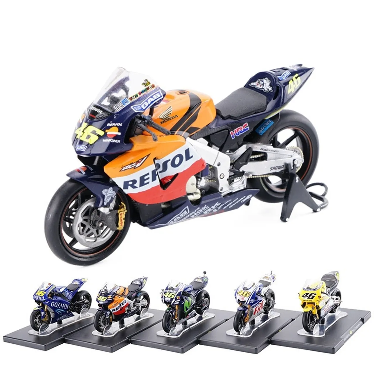52479 diecast racing motorcycle display