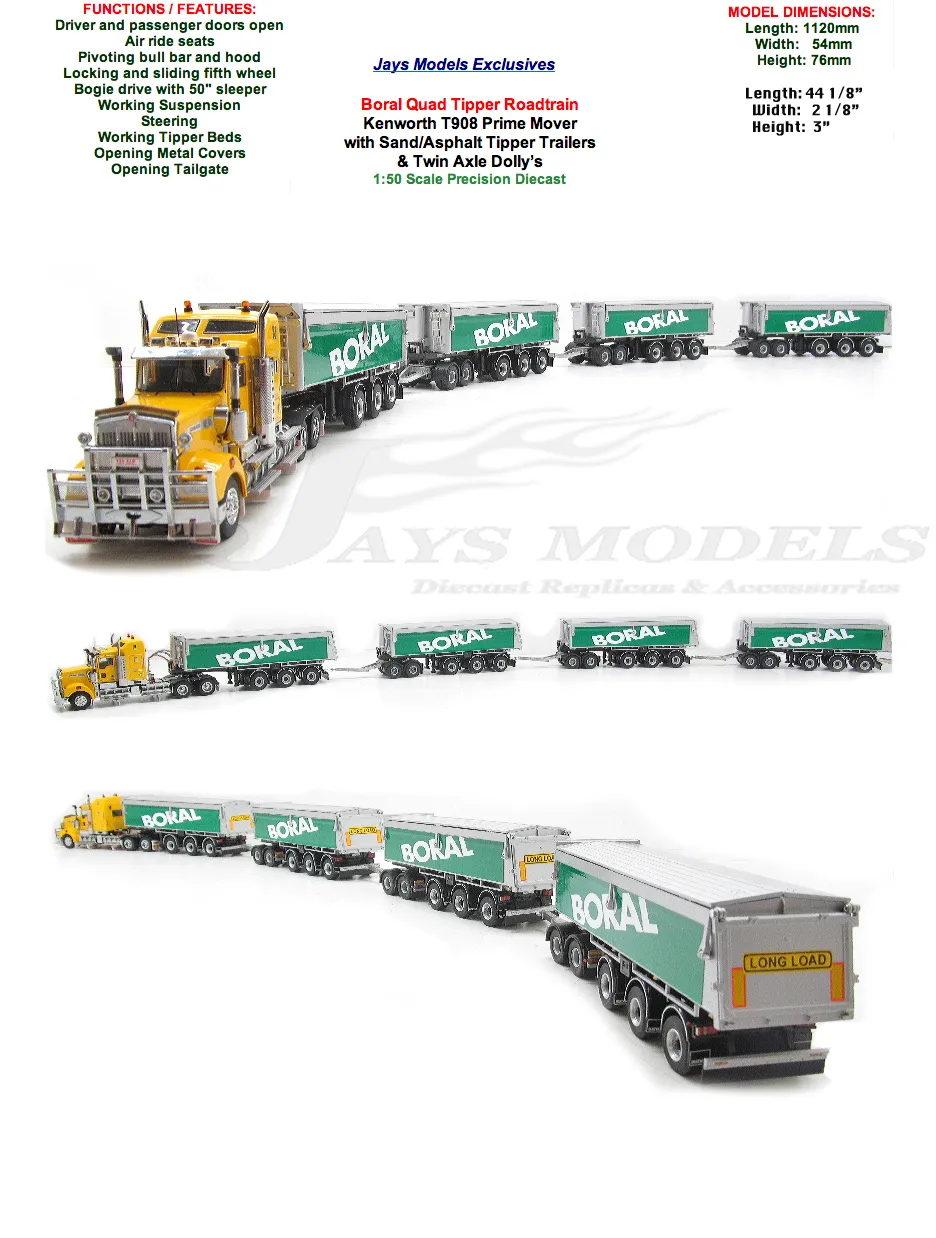 52688 diecast road train scale